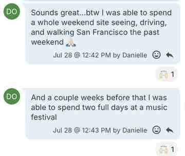 Client testimonial shared with The Detox Warrior 6