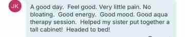 Client testimonial shared with The Detox Warrior 2