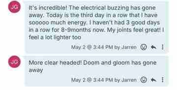 Client testimonial shared with The Detox Warrior 20