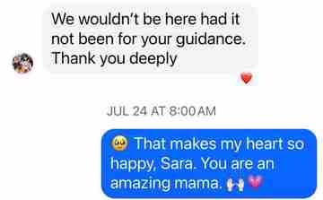 Client testimonial shared with The Detox Warrior 16